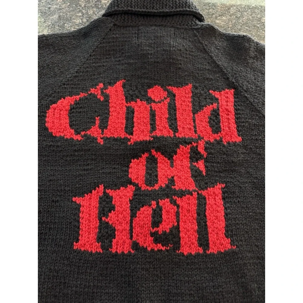 Supreme Child of Hell Cowichan‎ Sweater Black, Red FW24 Mens L. New Coat